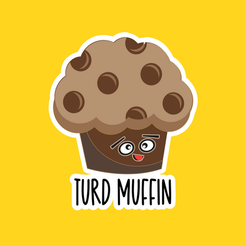 Turd Muffin Sassy Sticker