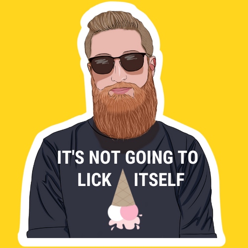 Lick Itself Rude Sticker