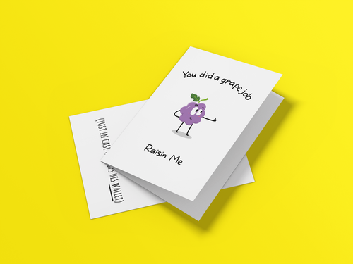 Grape Job Raisin Joke Greeting Card